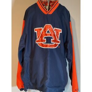 58 Sports Auburn Tigers Windbreaker Pullover Navy Orange V-Neck Mens Medium